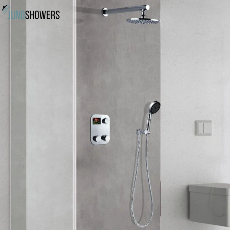 Juno 12"Digital Display Wall Mount Round Shower Head Set