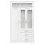 Armoire penderie 3 portes avec 3 tiroirs à DEL, blanc