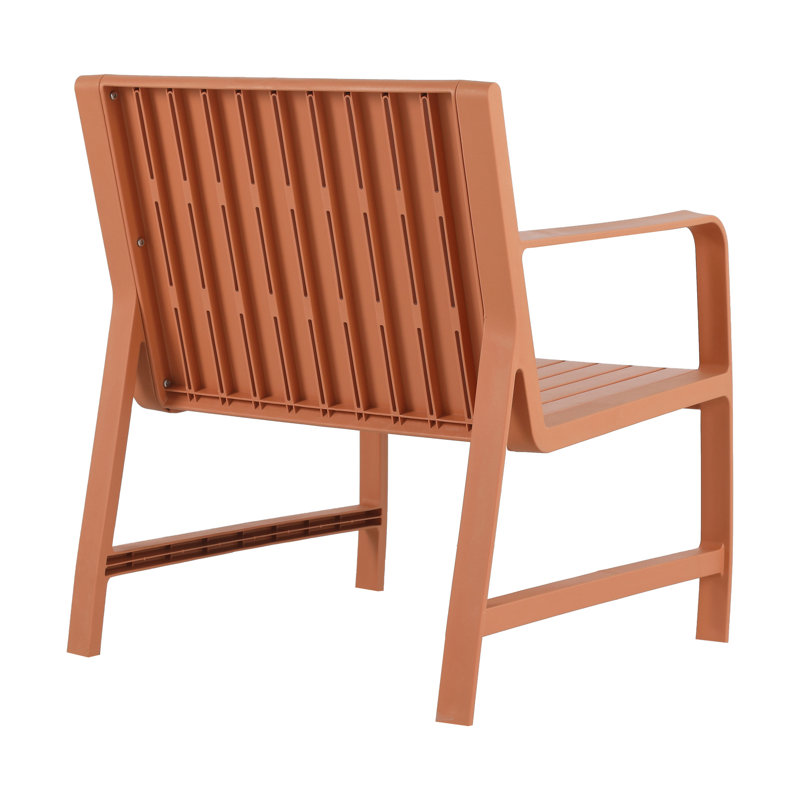 2 meubles, Intérieur/Extérieur, Chaise, Table Basse, Brun Abricot, Structure Résistante aux Intempéries, Assemblage requis, Jardin, Balcons d'Appartement, Sans Taches, Assemblage