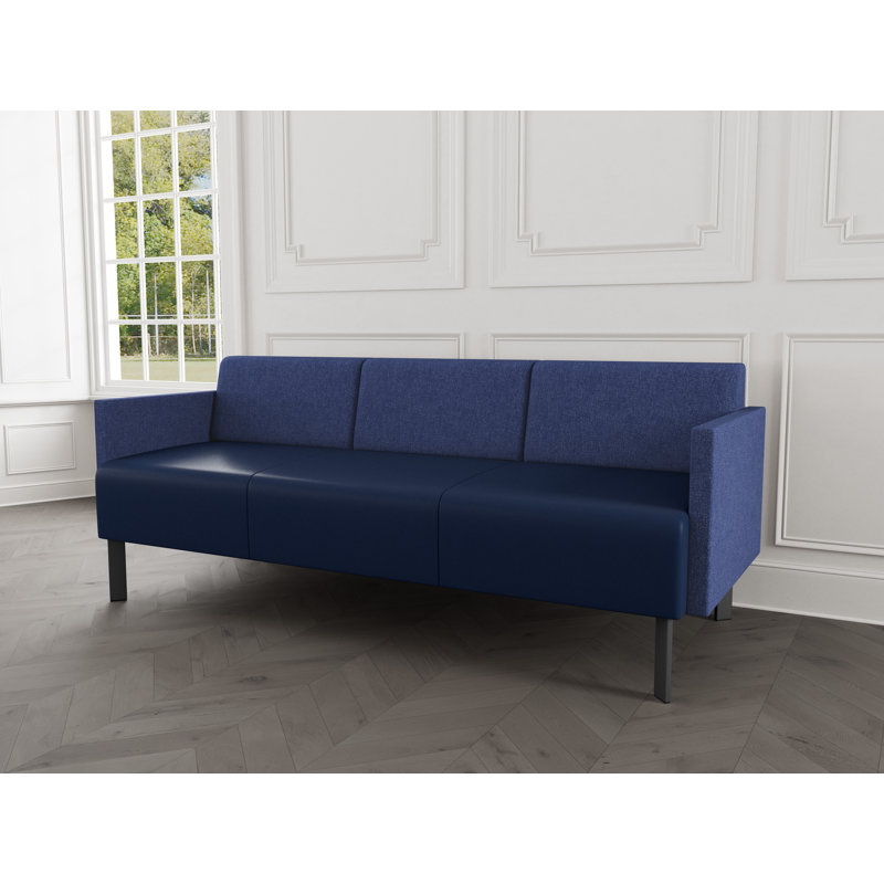 Luxe Lounge Reception Sofa, Charcoal Steel, Archetype Admiral/Modena Ink