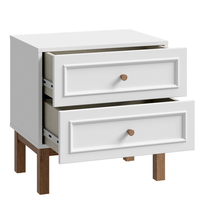 Silvino 55.2cm W Plywood / Laminate Board Bedside Table