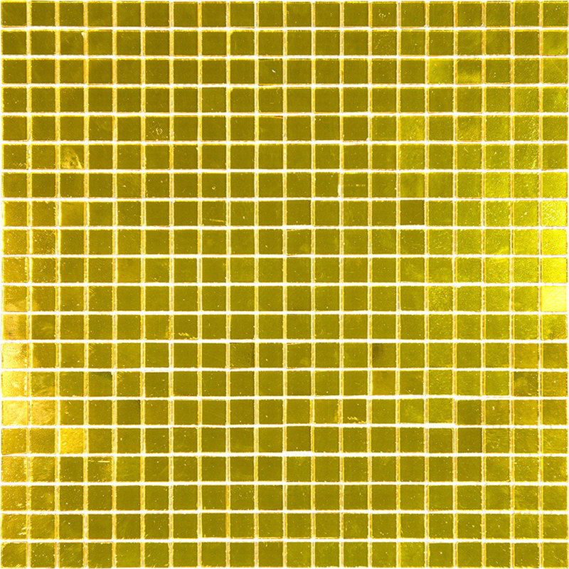 Altin 0.6" x 0.6" Glass Grid Mosaic Wall & Floor Tile, Gold
