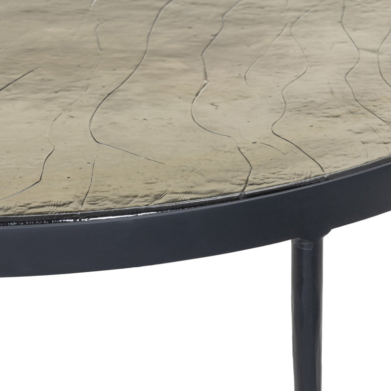 Yoko Grand Coffee Table-Moss Cast Glass, Clear Cast Glass