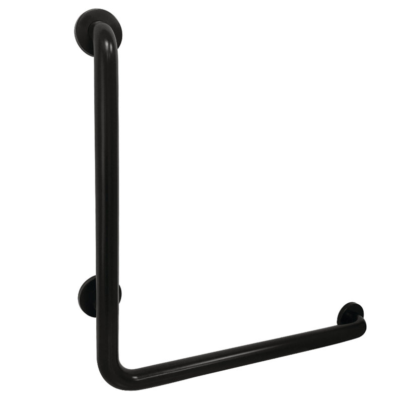 Kingston Brass Made To Match 24-Inch X 24-Inch L-Shaped Grab Bar, 1-1/2 Inch O.D, Right Hand, Matte Black