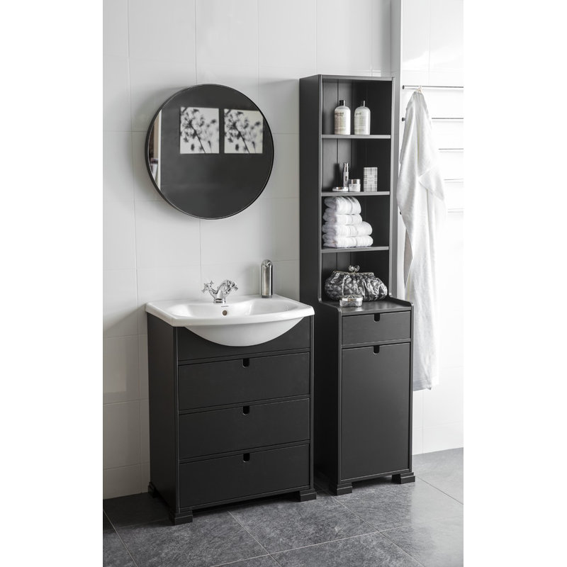 De Soto Metal Wall Mirror, Black
