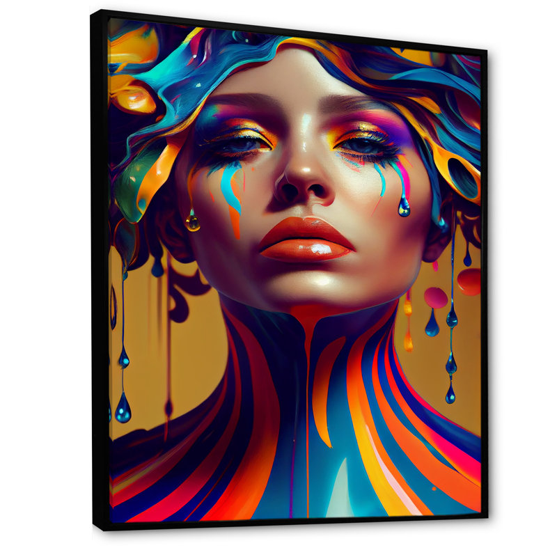 «Liquide», impression sur toile, H 20 po x l 12 po x P 1 po, Cadre flottant noir