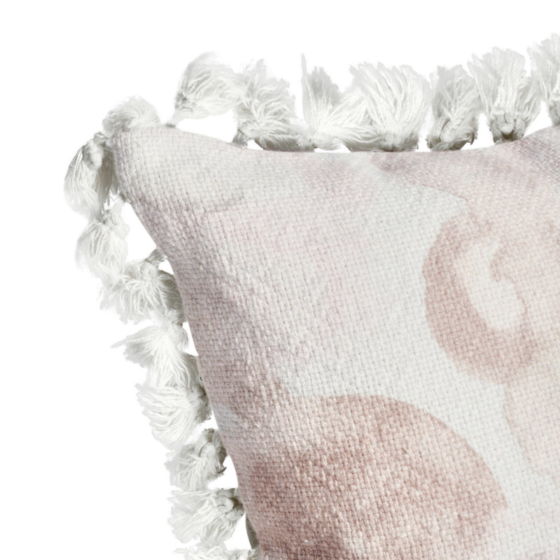 Lily 20" Cotton Linen Blend Throw Pillow, Pink, 14" x 20", Rectangular