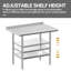 Table de travail en acier inoxydable avec dosseret, table commerciale pour table de préparation et de travail, P 24 po x H 34 po-308068210