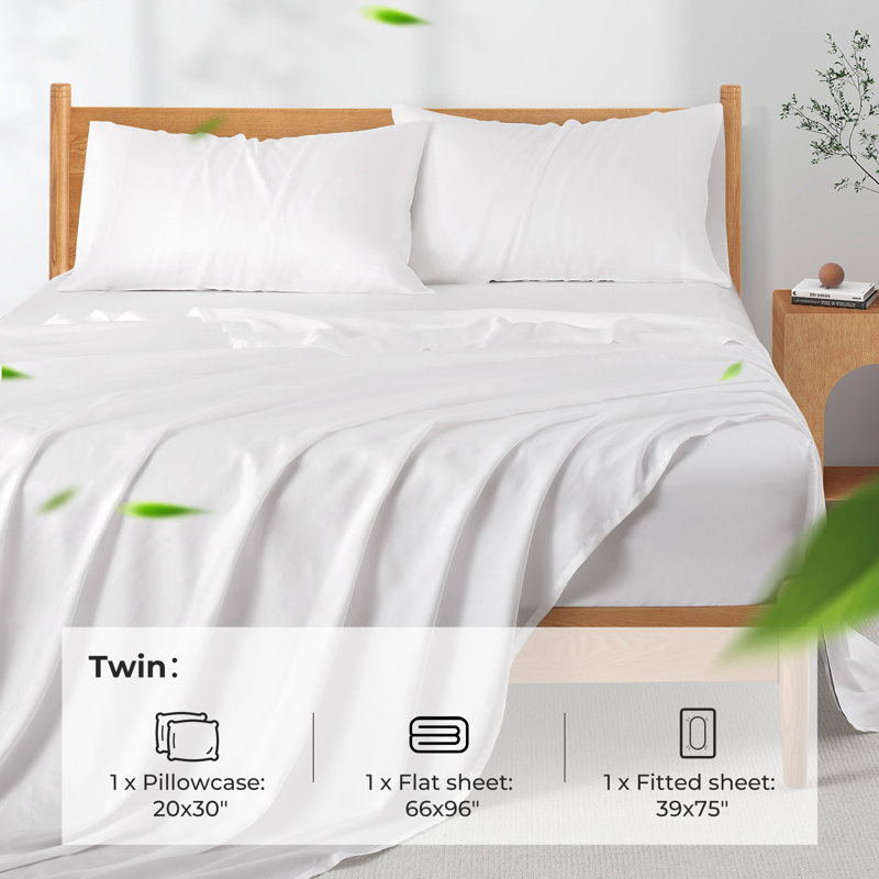 Misty Blue Twin Lyocell Sheet Set with Pillowcase