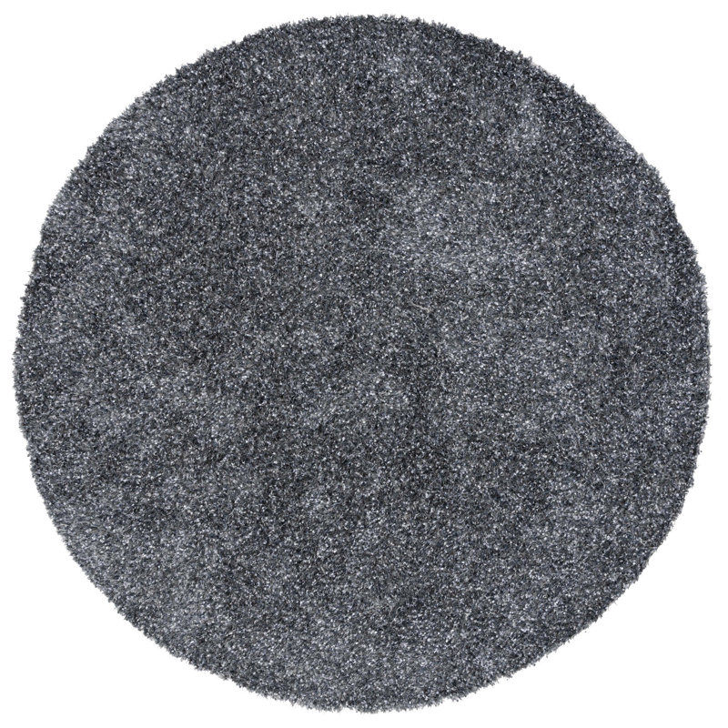 Delane Handmade Tufted Charcoal Area Rug, Round 7'