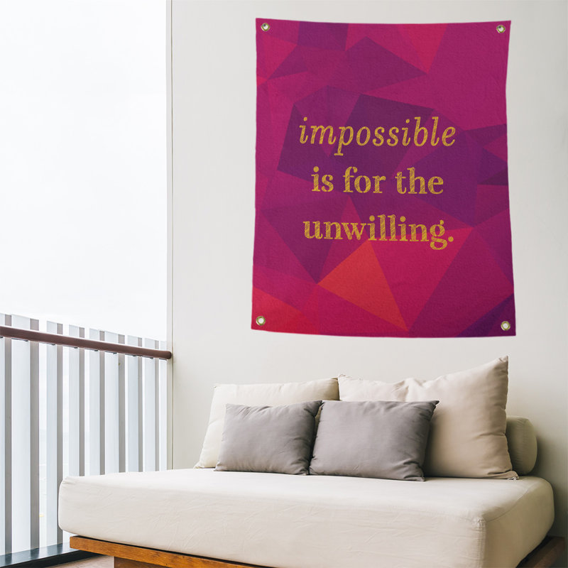 Tapisserie quote-en polyester en faux gemme, H 59 pi x l 50 po, Rubellite / or