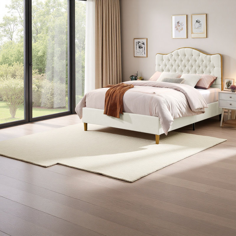Structure de lit Luxelegance, Beige