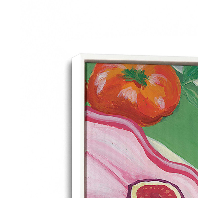 «Brunch II» par Yvette St. Amant, reproduction d'art, L 12 po x H 16 po, Blanc, Toile avec cadre