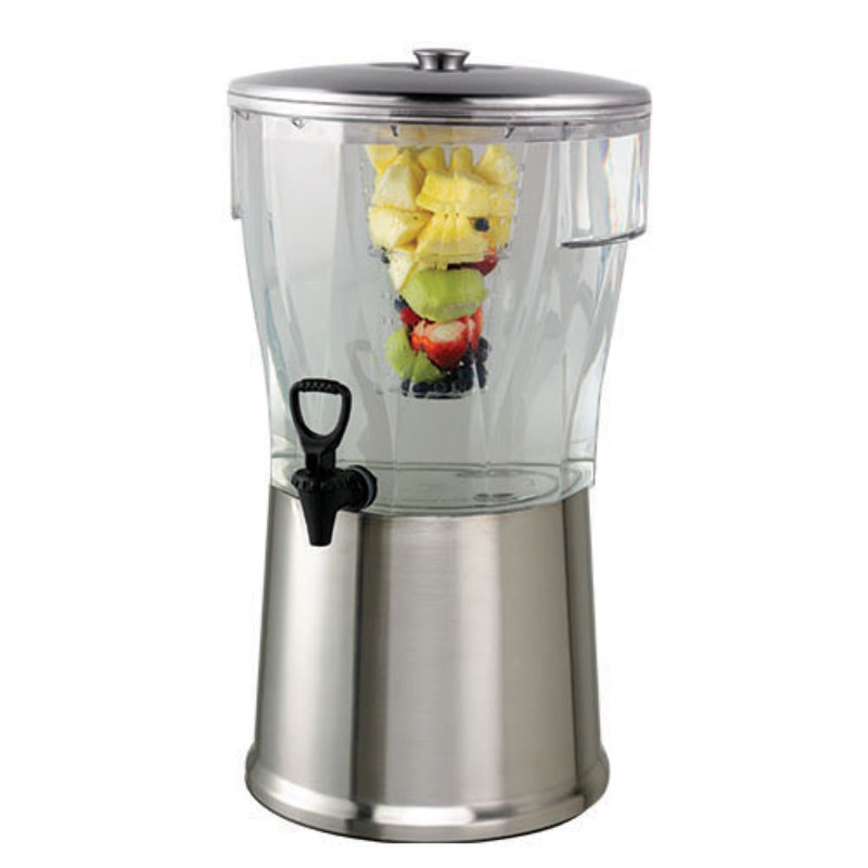 Stainless Steel 5-Gallon Cold Beverage Dispenser with Infuser Tube