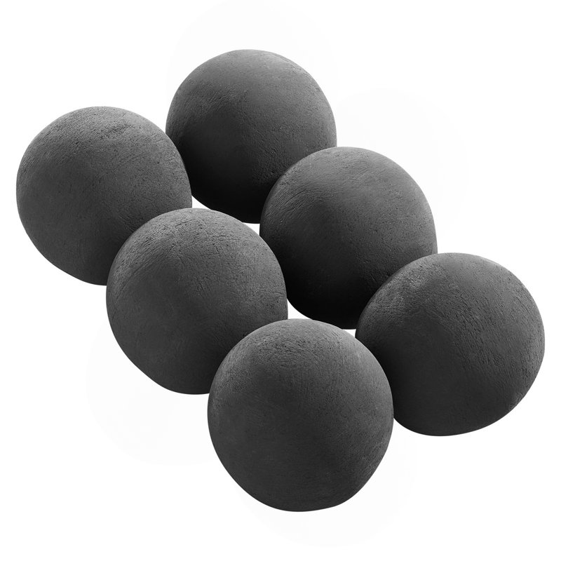 5 pouces 6 pièces boules de feu en céramique rondes pierres de lave réutilisables