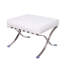 Repose-pieds en cuir capitonné Classic avec structure en acier inoxydable-87388487