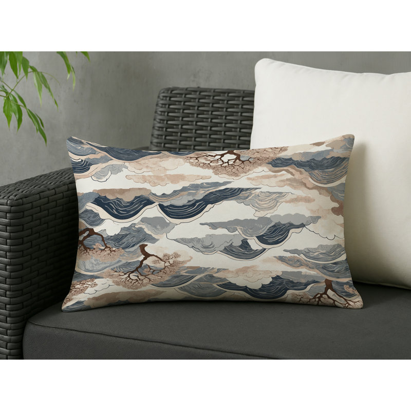 Tranquil Bloom Indoor And Outdoor Throw Pillow, Rectangle 20"H x 14"W