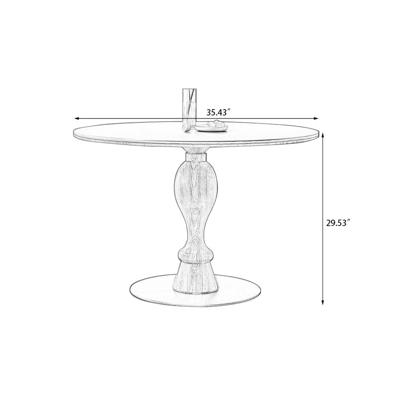 Table de salle à manger noire en pierre frittée, H 29,53 po x L 35,43 po x l 35,43 po, Noir, Noir