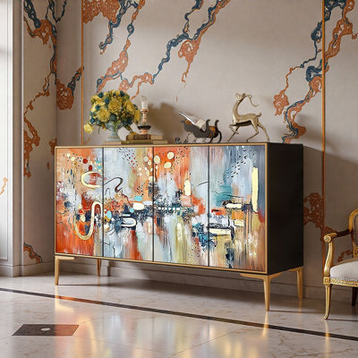 French Style Light Luxury Painted Sideboard