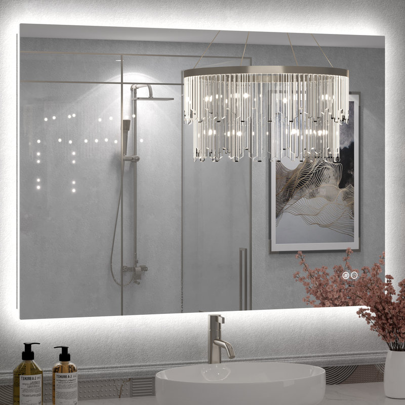 Miroir de salle de bain mural Molly, 44 po x 32 po, Rectangulaire