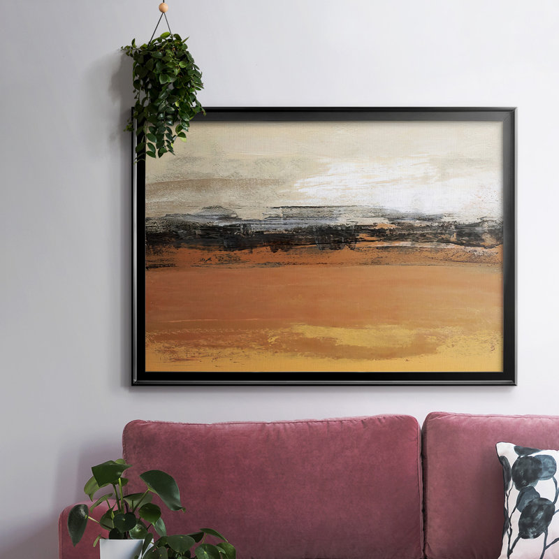 «Bridges Ochre», toile tendue avec châssis en I_2781812, H 26 po x l 38 po x P 1,5 po, Noir