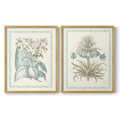 Willow Blue Besler I - reproduction encadrée de qualité supérieure - prête à être accrochée - aucun clou requis - aucun clou requis
