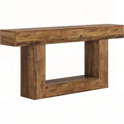 2-Tier Farmhouse Console Table with U-Shaped Base