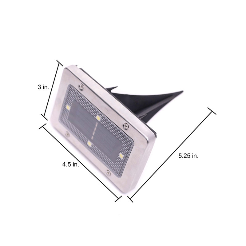 Sliver Solar Powered Integrated LED Step Light Pack