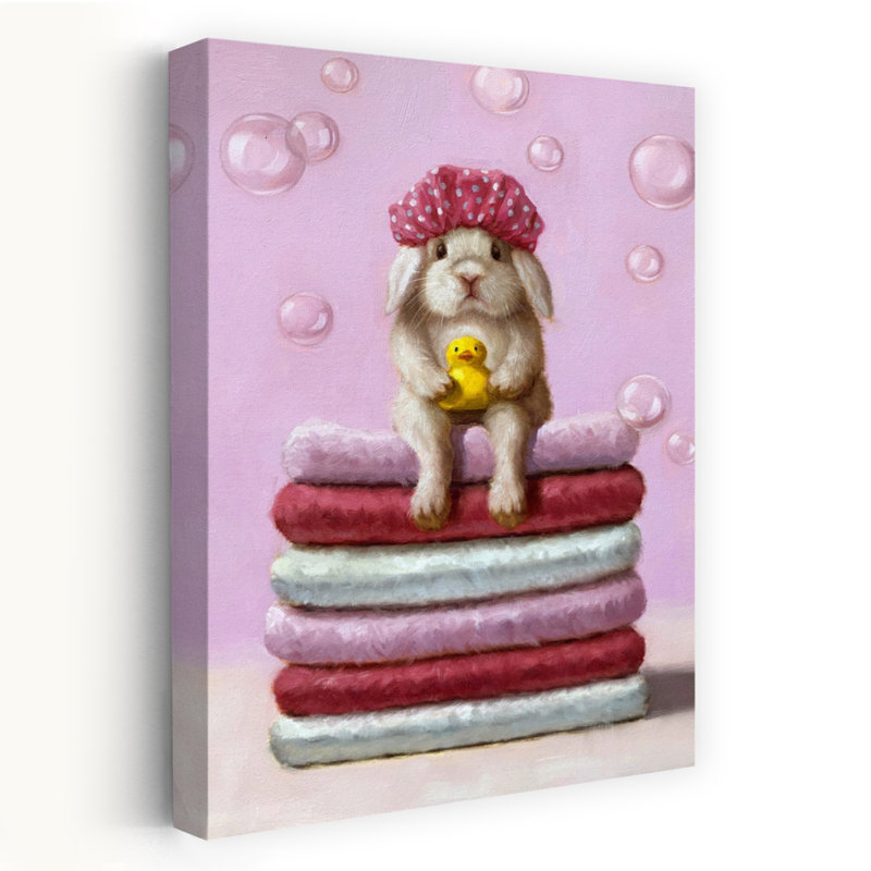 Bath Day - Art animalier surréalisme urbain et pop pour enfants, H 24 po x l 16 po