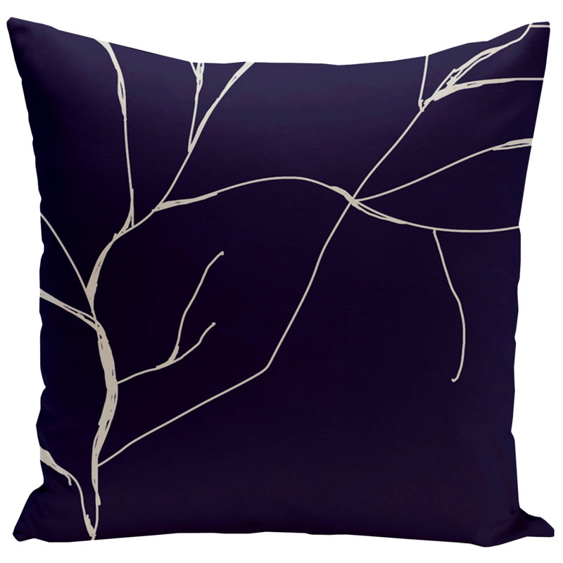 Reversible Throw Pillow, 16"x16", Spring Navy