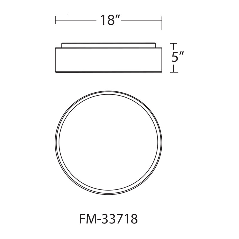 Corso 1 - Light Simple Drum LED Flush Mount, 18"