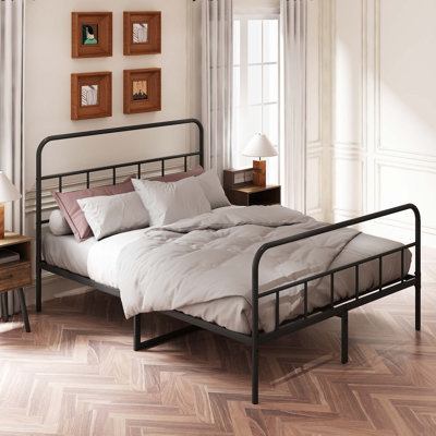 Metal Platform Bed Frame With Headboard