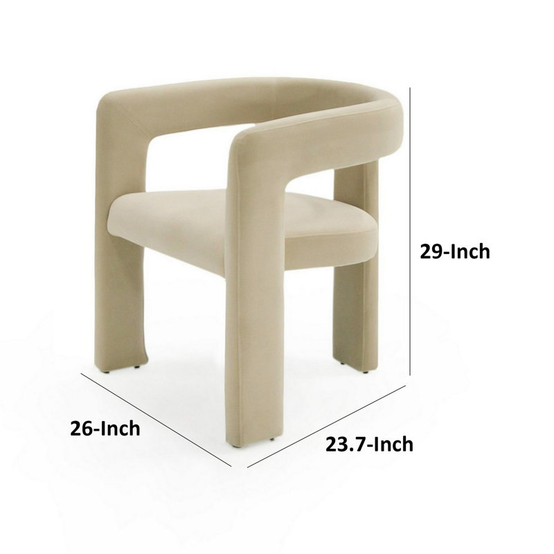 Chaise de salle à manger Polimice, Beige