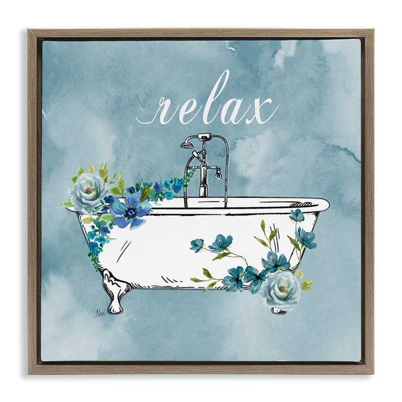 Cadre floral Floral Relax Rules, design par Nan, Montalcino orme flottant encadré, H 18 po x l 18 po