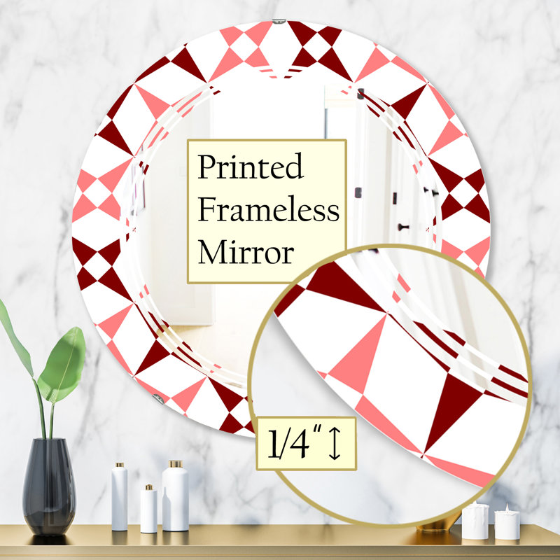 Miroir de mur triple C à motif quadrillé moderne et contemporain, 23,6 po x 23,6 po