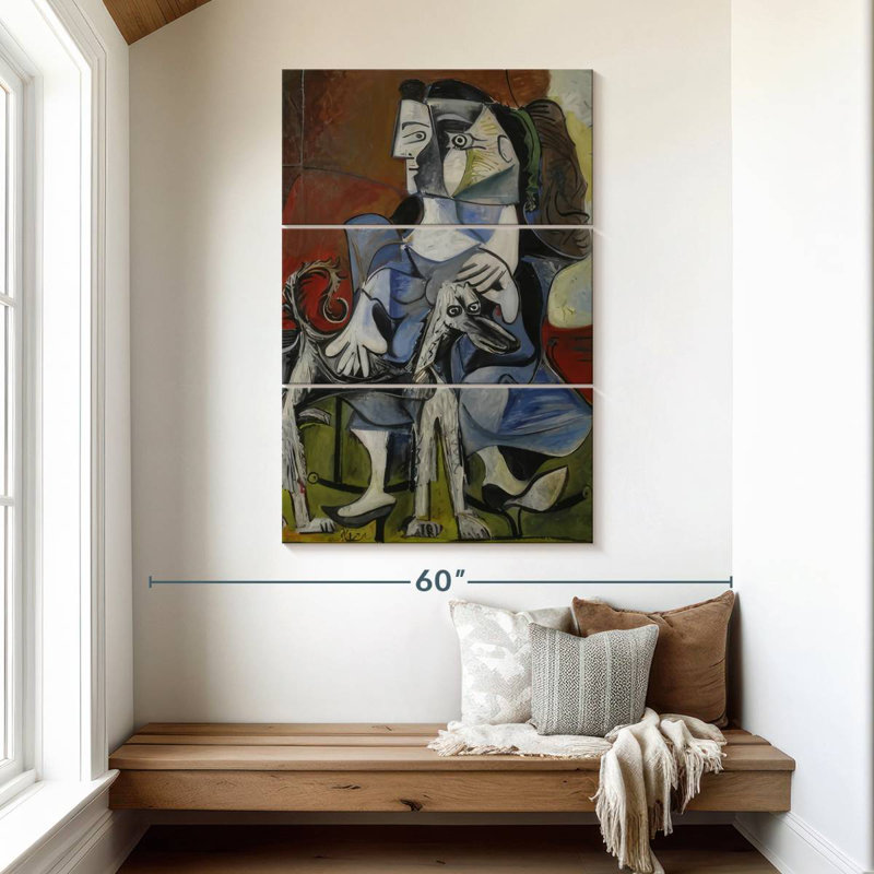 Avery Woman With Dog, 50" H x 32" W