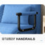 Chaise pliante au lit - Revêtement en lin bleu, structure en métal, angles confortables pour se reposer dans plusieurs petits espaces en tissu convertible, fabrication, repose-pieds réglable