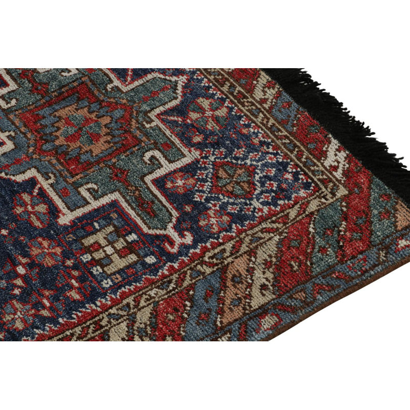 Burano Hand Knotted Wool Geometric Area Rug, Rectangle 6' x 9'