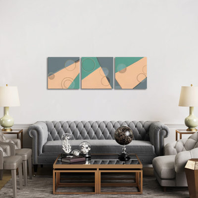 Geometrica Triptych - Canvas Wall Art Set - Wrapped Canvas (Set of 3)