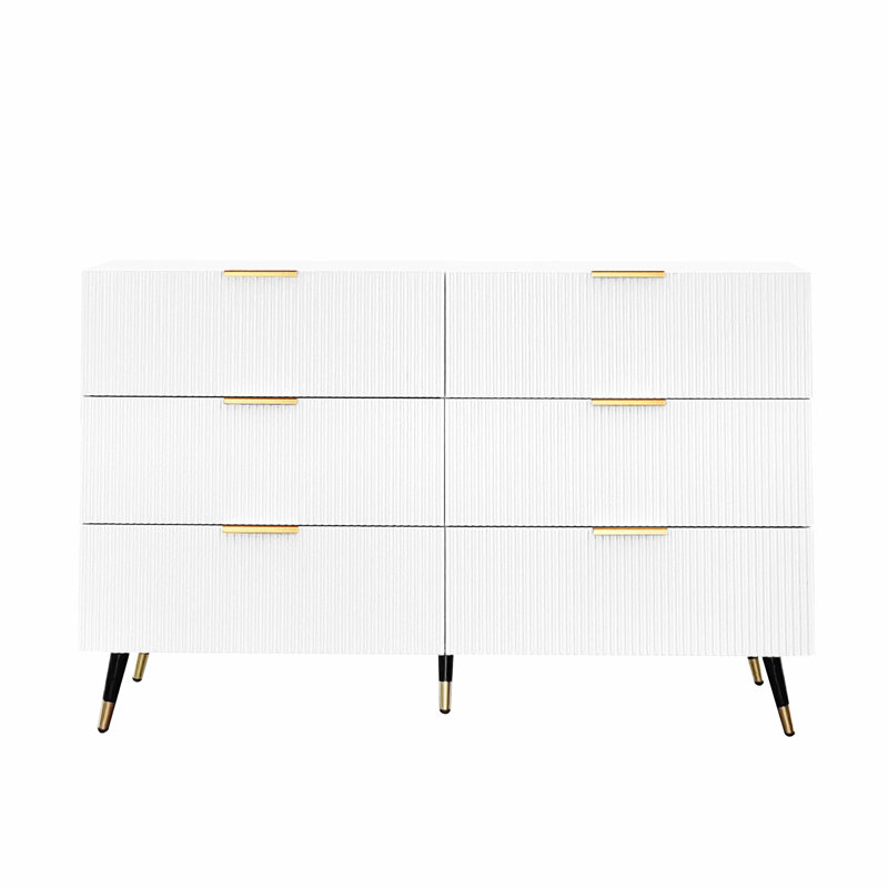 Chest Od Drawers Sideboard With 6 Drawers, White