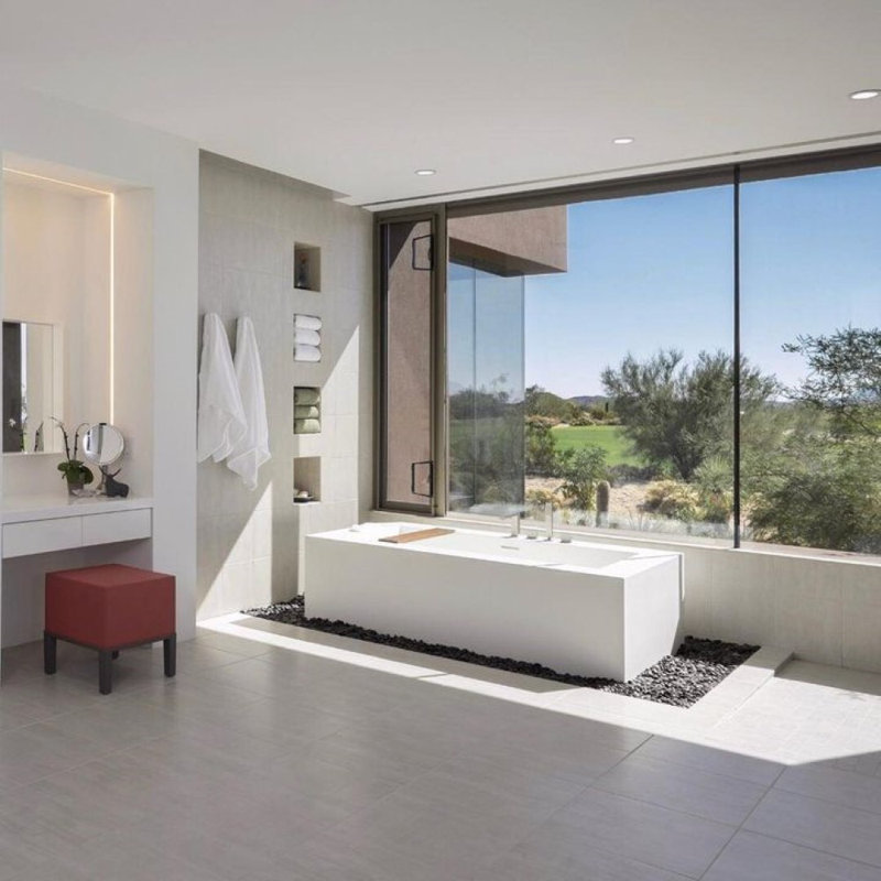 Cube 72'' x 40'' Soaking Solid Surface Bathtub, White True High Gloss, Matte Black