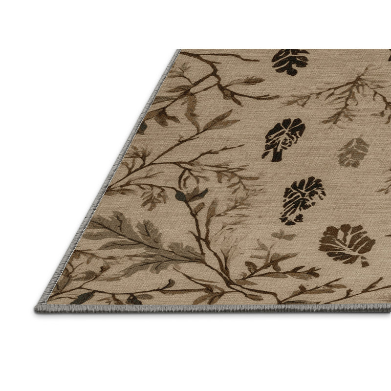 Machine Washable Nature Gray Area Rug, Square 7'