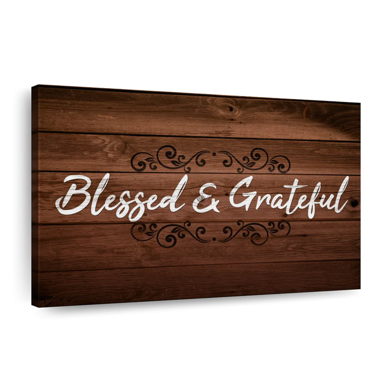 Art textuel sur toile "Blessed and Grateful II", H 34 po x l 51 po x P 1,25 po