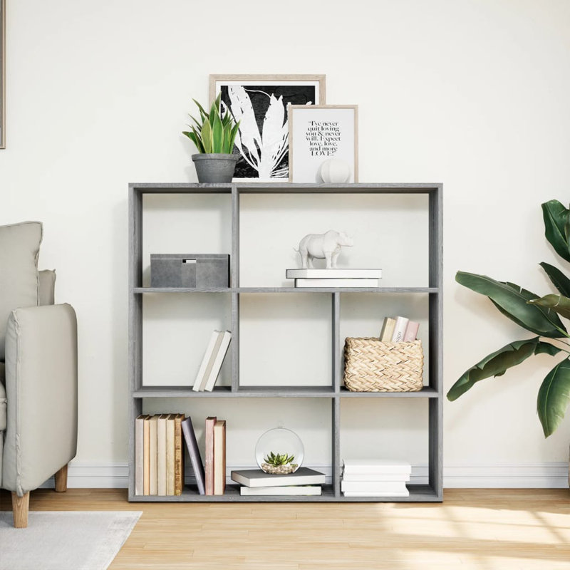 Mylo 103.5cm H x 102cm W Bookcase, Grey Sonoma
