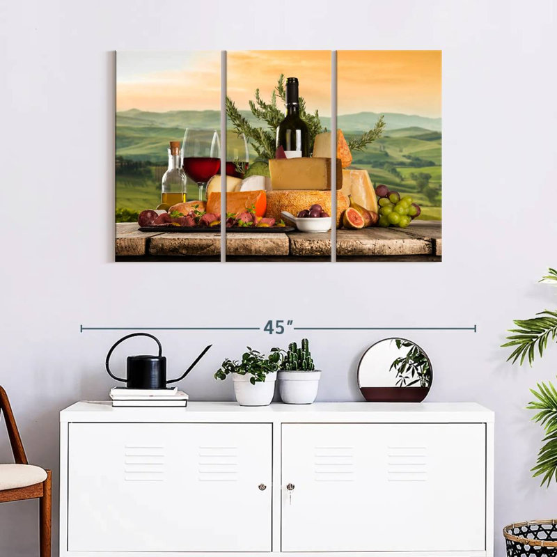 Ensemble parfait de vin sur toile 3 pièces, H 24 po x l 38 po x P 1,25 po