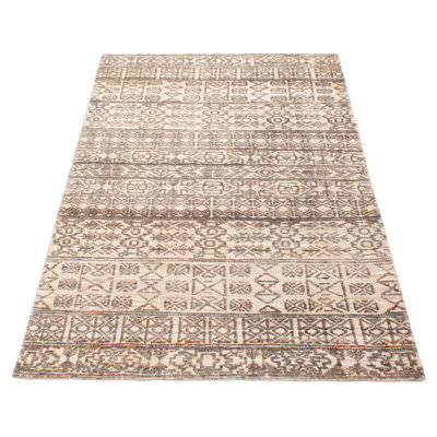 Tapis unique gris unique de 4 pi 11 po x 7 pi 10 po Tangier