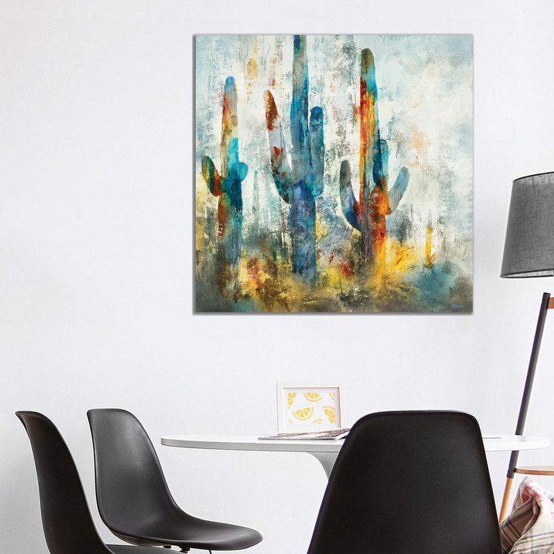 «Saguaro Forest» encadré par Scott Brems, H 37 po x l 37 po x P 1,5 po, Toile tendue, Non