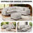 L-Shaped 4-Piece Modular Sectional With Cocktail Ottoman & Corduroy Upholstery-168498062