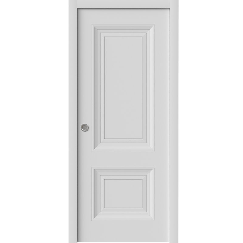 Porte coulissante à poche | Blanc ESSENTIEL 1222 | Ensemble de quincaillerie de rail | Portes intérieures de chambre en bois massif