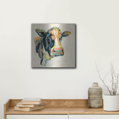 «Expressionistic Cow I» par Silvia Vassileva sur métal